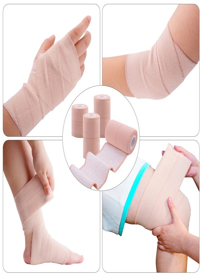 BQTQ 12 Rolls Elastic Tape Adhesive Elastic Bandage Wrap 4 inch Stretch Bandage Wrap Wound Wrap Tape Elastic Adhesive Tape Wrap Bandages for Wrist Ankle Swelling Sprains - Image 5